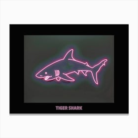 Neon Pink Tiger Shark Poster 3 Canvas Print