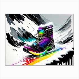 Rainbow Snowshoes Canvas Print