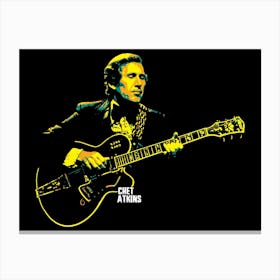 Chet Atkins The Country Gentleman Music Legend in Pop Art Canvas Print