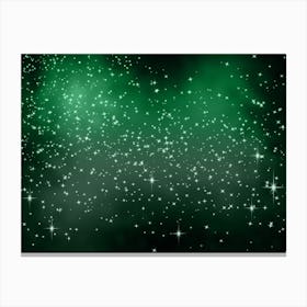 Green Shade Shining Star Background Canvas Print