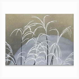 Frost By Kamisaka Sekka (1909) | Japanese traditional art | vintage art print | winter art print | reeds in the snow| gold black and white | FParrish Art Prints | winter wall art Canvas Print