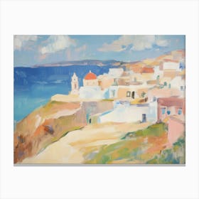 Santorini Greece Coastal Village Canvas Print