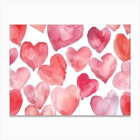 Watercolor Hearts Canvas Print