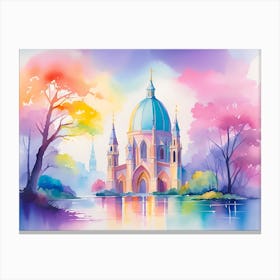 Church By The Lake Canvas Print