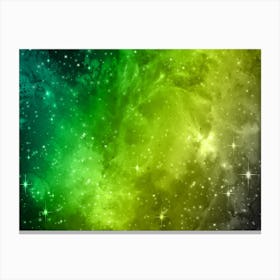 Green Aqua Galaxy Space Background Canvas Print