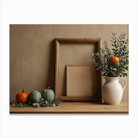 Frame With Pumpkins Canvas Print