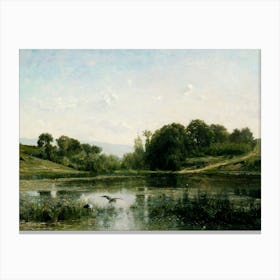 Vintage Painting Pond Canvas Print