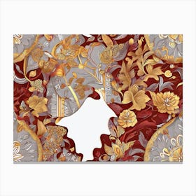 Gold Floral Pattern Canvas Print
