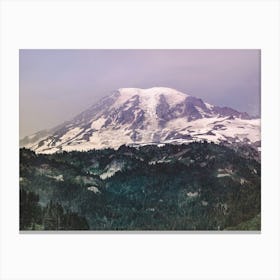 Mt. Rainier Vintage Landscape Canvas Print