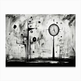 Time Abstract Black And White 1 Canvas Print