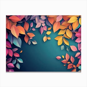 Elegant Colorful with Vibrant Flower Hanging Branches Illustration 6 Canvas Print