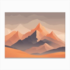 Misty mountains horizontal background in orange tone 9 Canvas Print