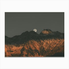 Moon In The Mountains Wall Art Canvas Print