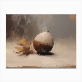 An Acorn Oil Painting 10 Canvas Print