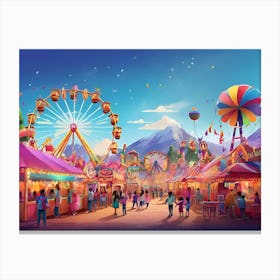 Fairground paintings art print Canvas Print