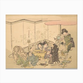 Night Parade of A Hundred Demons Kawanabe Kyosai Vintage Yokai Woodblock Print 1 Canvas Print