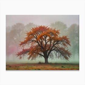 Tree In The Fog Canvas Print