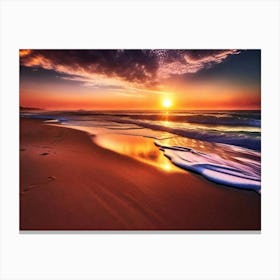 Sunset On The Beach 964 Canvas Print