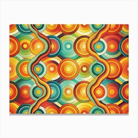 Abstract Colorful Geometric Pattern With Circles And Lines 1 Canvas Print