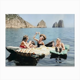 Three Women Spaghetti on Floatie Canvas Print