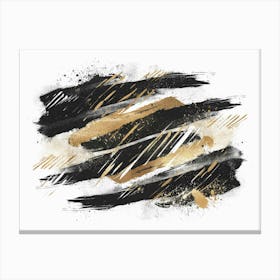 Abstract Black And Gold Painting 66 Canvas Print