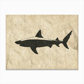 Tiger Shark Grey Silhouette 4 Canvas Print