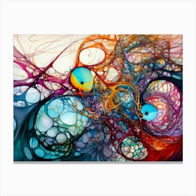 Swirling Vortexes In Abstract Colors Canvas Print