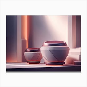 Vases On A Table Canvas Print