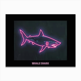 Neon Pink Red Whale Shark Poster 1 Canvas Print