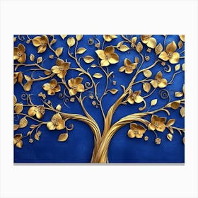 Gold Tree Of Life Painting Canvas Print