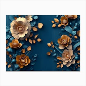 3d Floral Wallpaper 2 Canvas Print