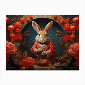 Rabbit In Chinese Costume Canvas Print