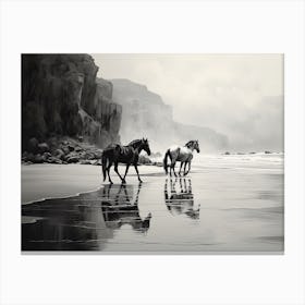 A Horse Oil Painting In Cannon Beach Oregon, Usa, Landscape 1 Canvas Print