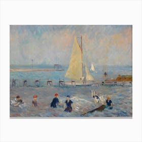 Seascape With Six Bathers Bellport, William Glackens Canvas Print