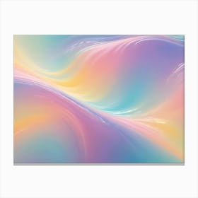 An Abstract Image Of Flowing, Wavy Lines In Shades Of Pink, Blue, And Yellow, Creating A Soft And Dreamy Background Canvas Print