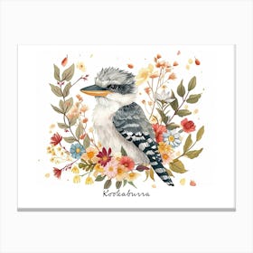 Little Floral Kookaburra 2 Poster Canvas Print