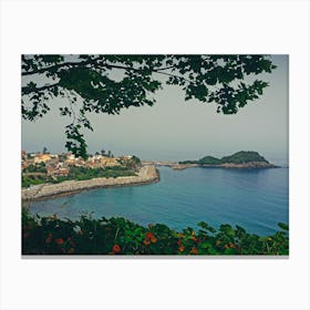 View From A Hill Overlooking The Sea Canvas Print