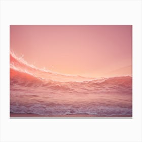 Pink Ocean Waves Canvas Print