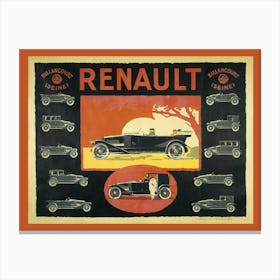 Gamme Des Automobiles Renault En 1913 Canvas Print