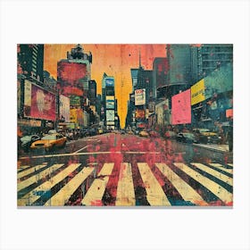Urban Rhapsody: Collage Narratives of New York Life. Times Square Canvas Print