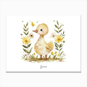 Little Floral Goose 1 Poster Canvas Print