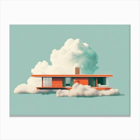 Retro Floating House Canvas Print