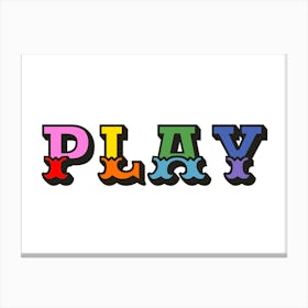 Play Kids Playroom Rainbow Canvas Print