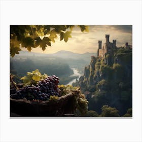 Vineyards And Castle Canvas Print