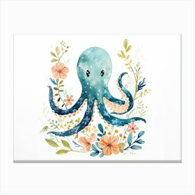 Little Floral Squid 1 Canvas Print