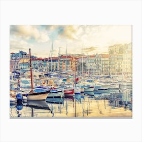 Cannes Harbor Canvas Print