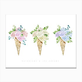 Hydrangea Floral Cones Canvas Print