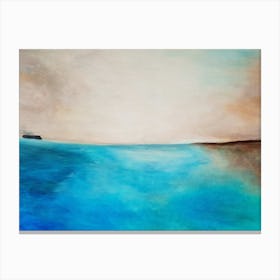 Seascape Painting, Blue Color Canvas Print