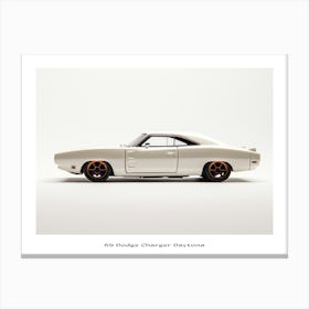 Toy Car 69 Dodge Charger Daytona White Poster Canvas Print