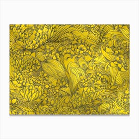Yellow Floral Pattern Canvas Print